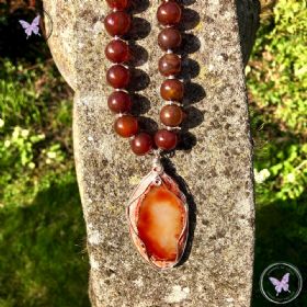 Agate Slice Beaded Necklace